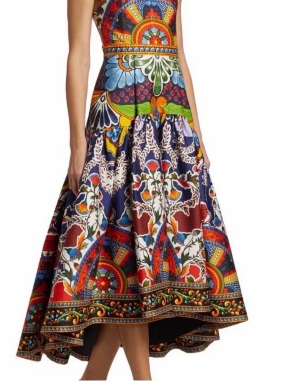 Alice + Olivia Multicolor Mosaic-Print Maxi Dress — Blue, Red, Green, Yellow - Picture 5 of 14